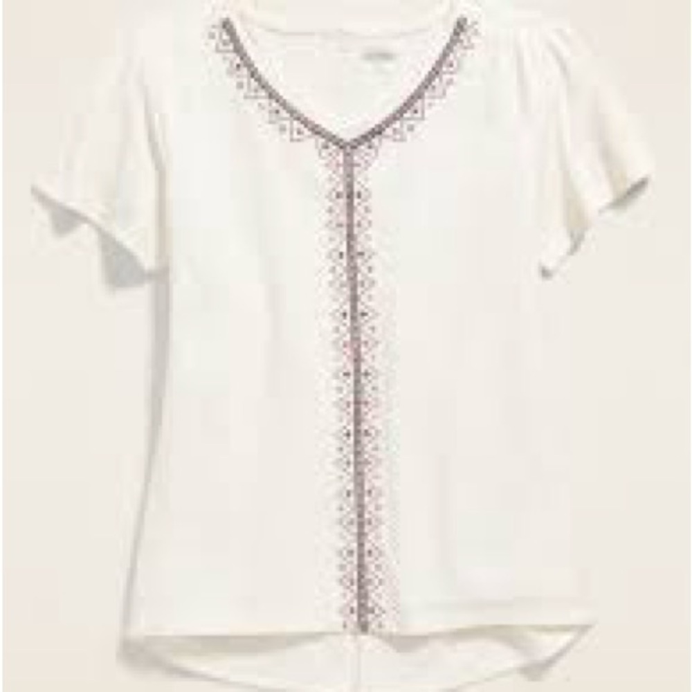 { old navy} Puffy-Graphic Split-Back V-Neck Tee for Girls